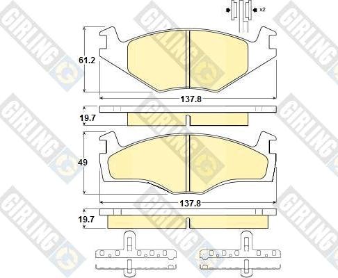 Girling 6104545 - Тормозные колодки, дисковые, комплект autospares.lv