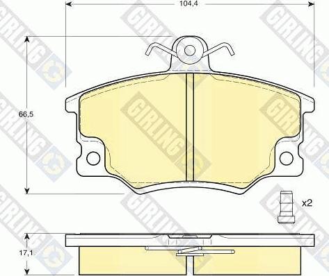 Girling 6104581 - Тормозные колодки, дисковые, комплект autospares.lv