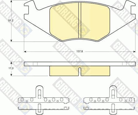 Girling 6104635 - Тормозные колодки, дисковые, комплект autospares.lv