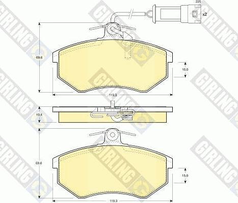 Girling 6104041 - Тормозные колодки, дисковые, комплект autospares.lv