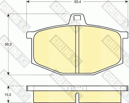 Girling 6104051 - Тормозные колодки, дисковые, комплект autospares.lv