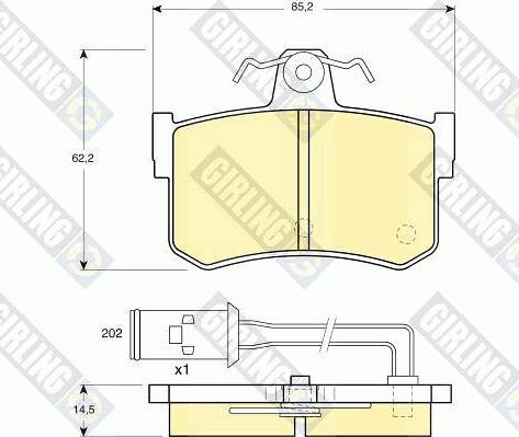 Girling 6104869 - Тормозные колодки, дисковые, комплект autospares.lv