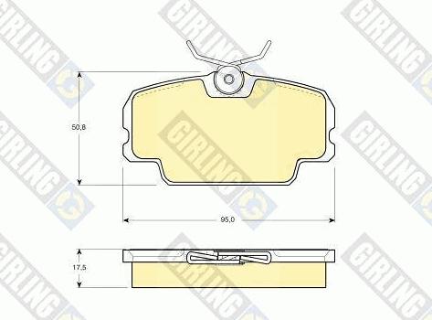 Girling 6104341 - Тормозные колодки, дисковые, комплект autospares.lv