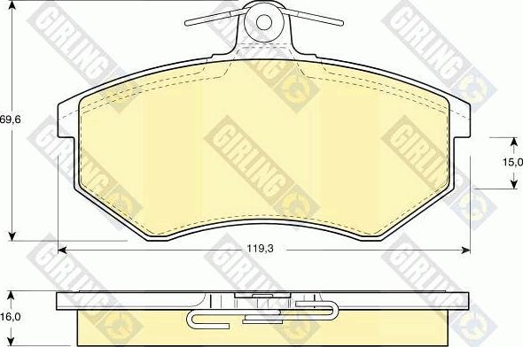 Girling 6104301 - Тормозные колодки, дисковые, комплект autospares.lv