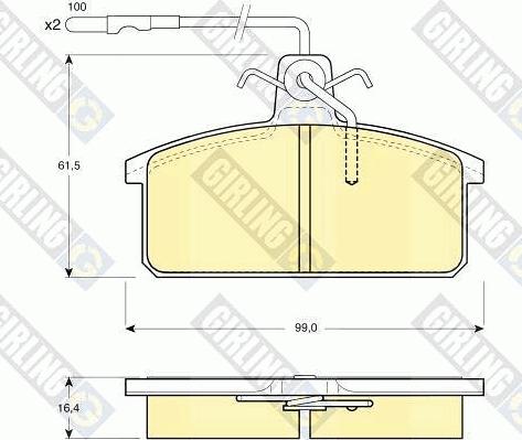 Girling 6104221 - Тормозные колодки, дисковые, комплект autospares.lv