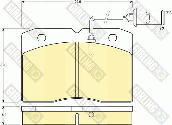 Girling 6104789 - Тормозные колодки, дисковые, комплект autospares.lv