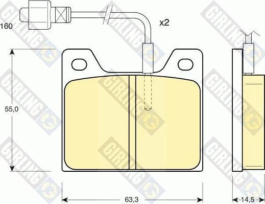 Girling 6106271 - Тормозные колодки, дисковые, комплект autospares.lv