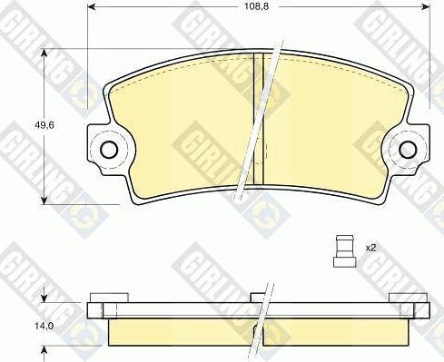 Girling 6101493 - Тормозные колодки, дисковые, комплект autospares.lv