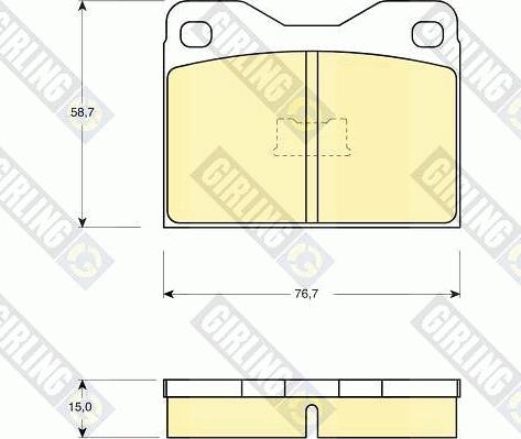 Girling 6101592 - Тормозные колодки, дисковые, комплект autospares.lv