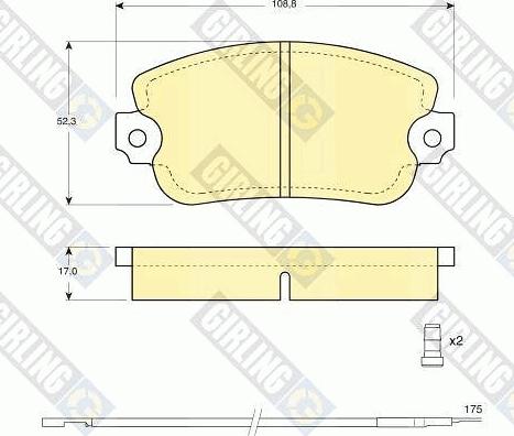 Girling 6101543 - Тормозные колодки, дисковые, комплект autospares.lv