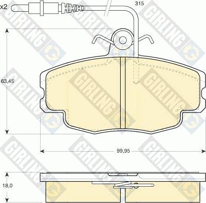 Girling 6101141 - Тормозные колодки, дисковые, комплект autospares.lv