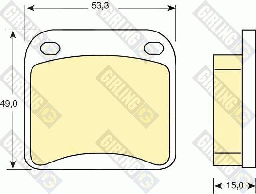 Girling 6101159 - Тормозные колодки, дисковые, комплект autospares.lv