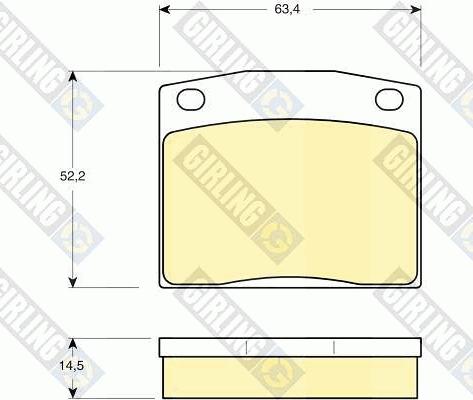 Girling 6101719 - Тормозные колодки, дисковые, комплект autospares.lv