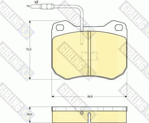 Girling 6101732 - Тормозные колодки, дисковые, комплект autospares.lv