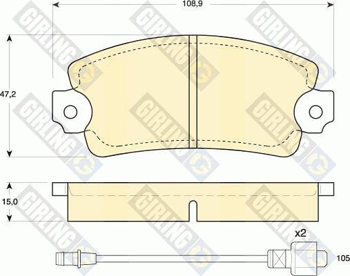 Girling 6101723 - Тормозные колодки, дисковые, комплект autospares.lv