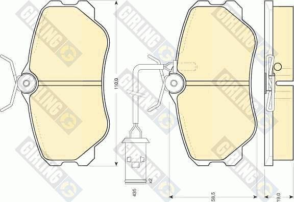 Girling 6108641 - Тормозные колодки, дисковые, комплект autospares.lv