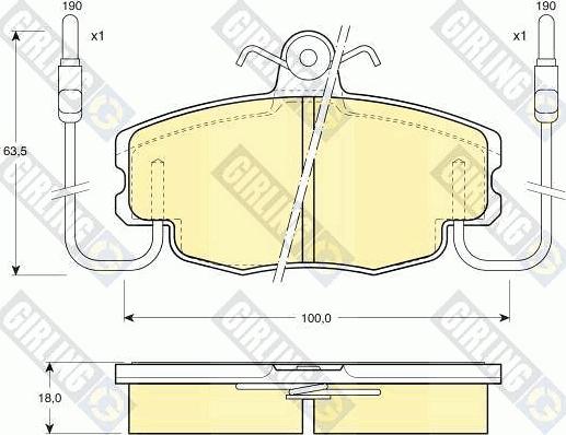 Girling 6108071 - Тормозные колодки, дисковые, комплект autospares.lv