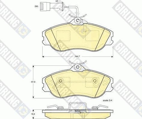 Girling 6108161 - Тормозные колодки, дисковые, комплект autospares.lv