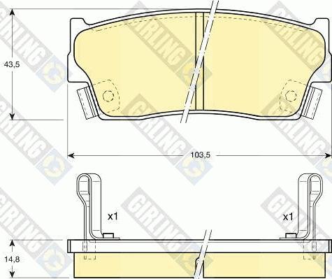 Girling 6108859 - Тормозные колодки, дисковые, комплект autospares.lv