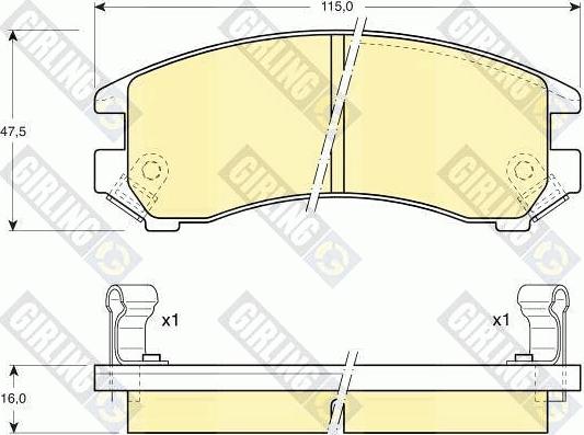 Girling 6108829 - Тормозные колодки, дисковые, комплект autospares.lv