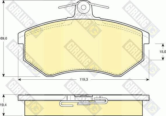 Girling 6108261 - Тормозные колодки, дисковые, комплект autospares.lv