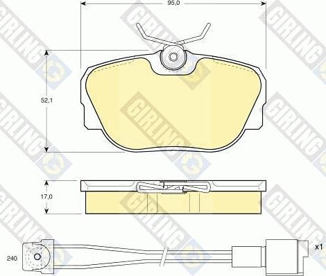 Girling 6108201 - Тормозные колодки, дисковые, комплект autospares.lv