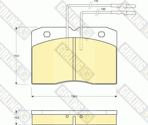 Girling 6103439 - Тормозные колодки, дисковые, комплект autospares.lv