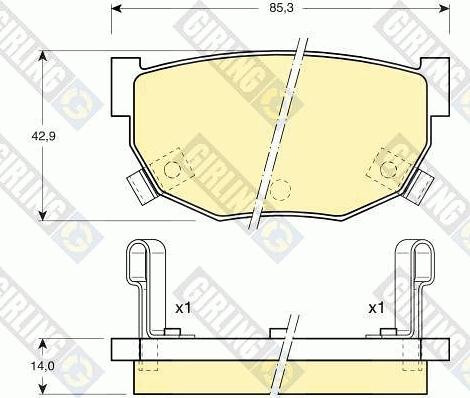 Girling 6103689 - Тормозные колодки, дисковые, комплект autospares.lv