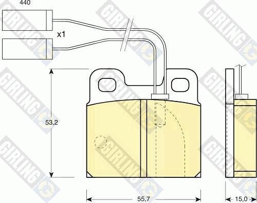 Girling 6103632 - Тормозные колодки, дисковые, комплект autospares.lv