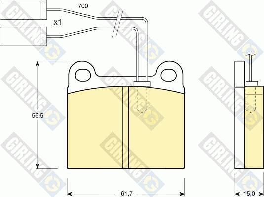 Girling 6103622 - Тормозные колодки, дисковые, комплект autospares.lv