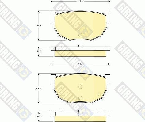 Girling 6103069 - Тормозные колодки, дисковые, комплект autospares.lv