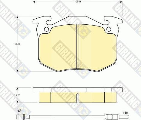 Girling 6103863 - Тормозные колодки, дисковые, комплект autospares.lv