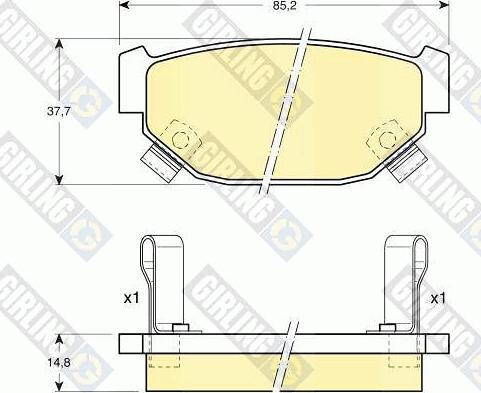 Girling 6103819 - Тормозные колодки, дисковые, комплект autospares.lv