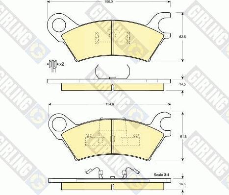 Girling 6103249 - Тормозные колодки, дисковые, комплект autospares.lv