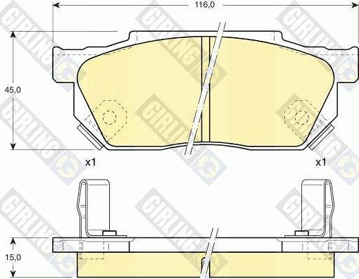 Girling 6103259 - Тормозные колодки, дисковые, комплект autospares.lv