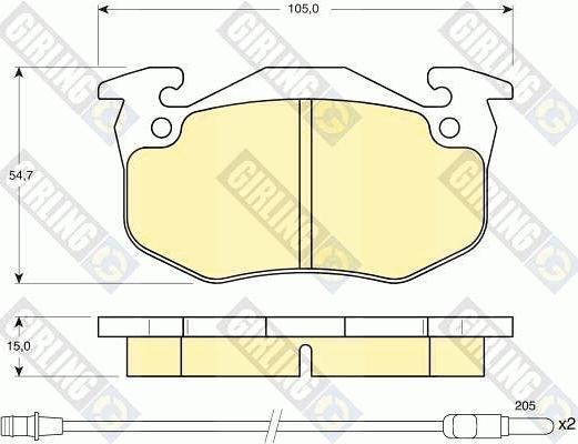 Girling 6103283 - Тормозные колодки, дисковые, комплект autospares.lv