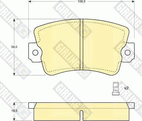 Girling 6102433 - Тормозные колодки, дисковые, комплект autospares.lv