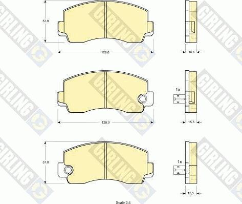 Girling 6102129 - Тормозные колодки, дисковые, комплект autospares.lv