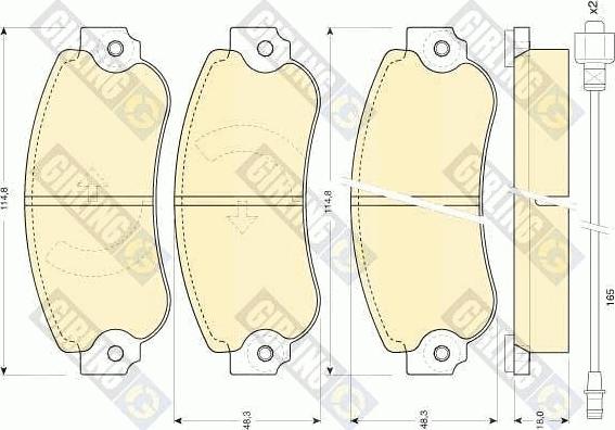 Girling 6102823 - Тормозные колодки, дисковые, комплект autospares.lv