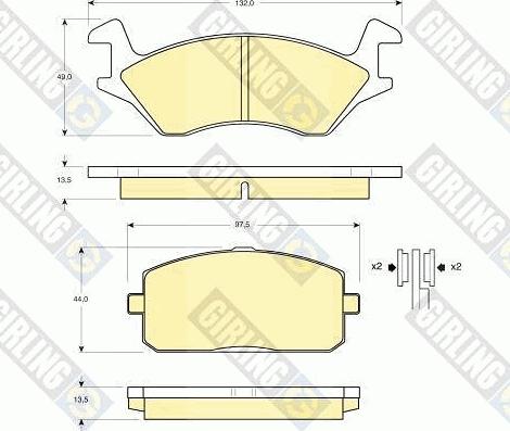 Girling 6102349 - Тормозные колодки, дисковые, комплект autospares.lv