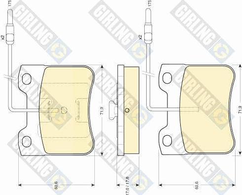 Girling 6107942 - Тормозные колодки, дисковые, комплект autospares.lv