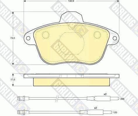 Girling 6107963 - Тормозные колодки, дисковые, комплект autospares.lv