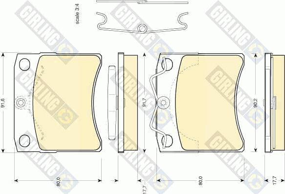 Girling 6107911 - Тормозные колодки, дисковые, комплект autospares.lv