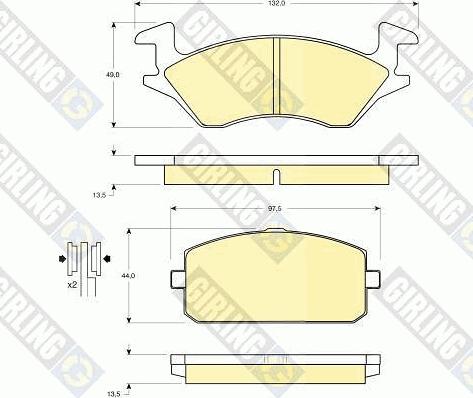 Girling 6107699 - Тормозные колодки, дисковые, комплект autospares.lv