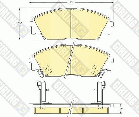 Girling 6107639 - Тормозные колодки, дисковые, комплект autospares.lv