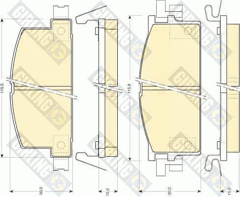 Girling 6107809 - Тормозные колодки, дисковые, комплект autospares.lv