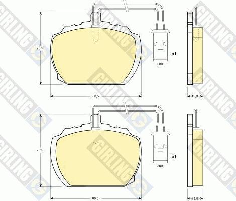 Girling 6107836 - Тормозные колодки, дисковые, комплект autospares.lv