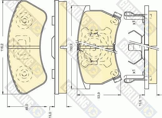 Girling 6107359 - Тормозные колодки, дисковые, комплект autospares.lv