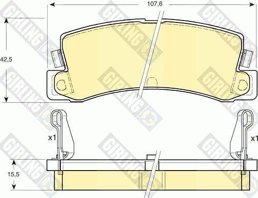 Girling 6107309 - Тормозные колодки, дисковые, комплект autospares.lv