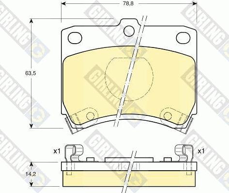 Girling 6107739 - Тормозные колодки, дисковые, комплект autospares.lv